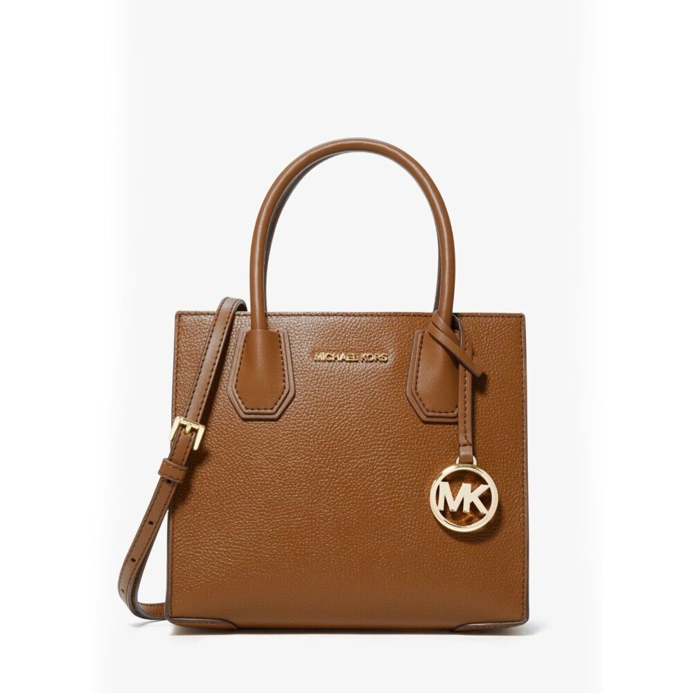 Michael Kors Mercer Medium Pebbled Leather Crossbody - Luggage